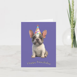 Whimsical French Bulldog Birthday Greetings Card