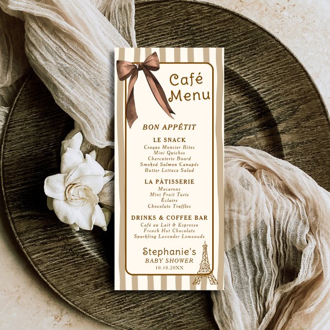 Whimsical French Coffee Shop Themed Paris Cafe  Menu (Creator Uploaded)