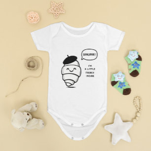 Whimsical French Croissant Baby Bodysuit
