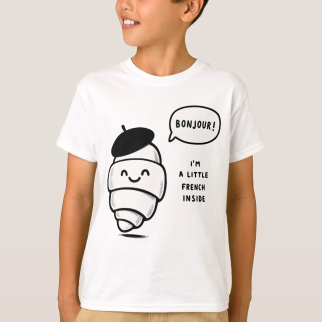 Whimsical French Croissant T-Shirt (Front)