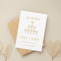 Whimsical French Ribbon Champagne Tower Wedding