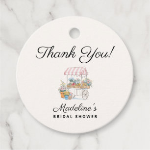 Whimsical Fresh Off The Market Bridal Shower  Favour Tags