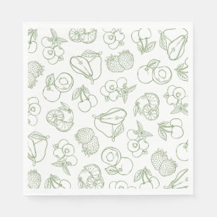 Whimsical Fresh Off The Market Green Bridal Shower Napkin