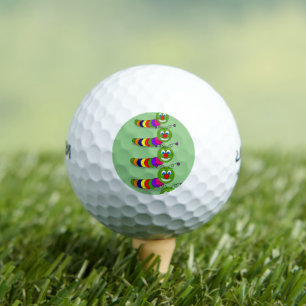 Whimsical Friendly Garden Bug Cartoon Cute Funky  Golf Balls