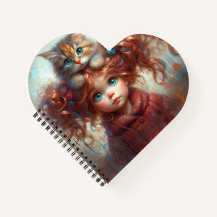 "Whimsical Friendship – Heart-Shaped Notebook" Notebook