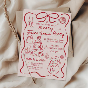 Whimsical Friendsmas Christmas Party Invitation