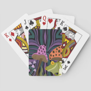Whimsical Frog And Mushroom Playing Cards