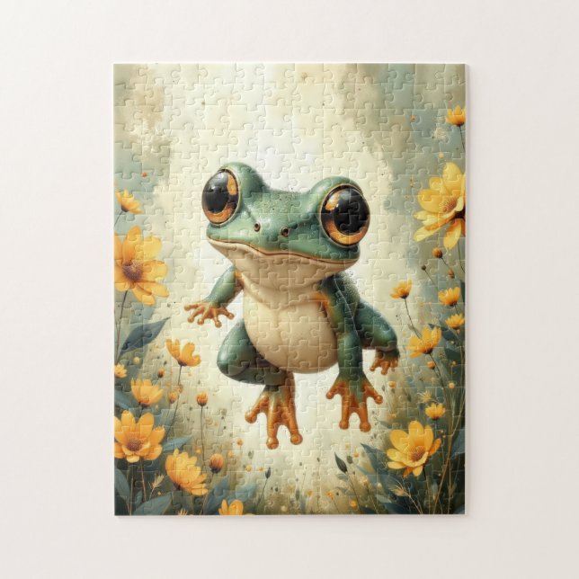 whimsical frog art jigsaw puzzle (Vertical)
