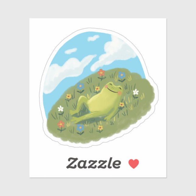 Whimsical Frog Chilling On The Hill Illustration (Sheet)