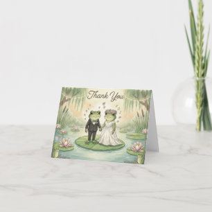 Whimsical Frog Couple Wedding Thank You Card