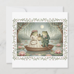 Whimsical Frog Couple Wedding Thank You Card