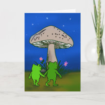 Whimsical Frog Cute Woodland Art Friendship Card