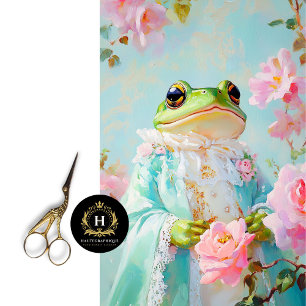 Whimsical Frog Princess Floral Art Decoupage Tissue Paper