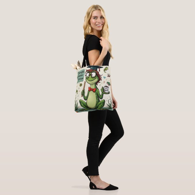 Whimsical Frog Teacher | Overnight Educator  Tote Bag (On Model)