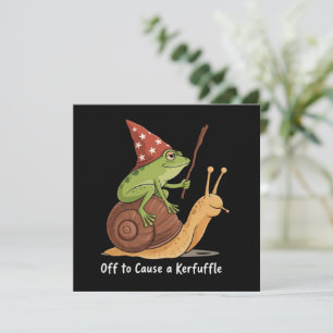 Whimsical Frog Wizard Off to Cause A Kerfuffle  Invitation