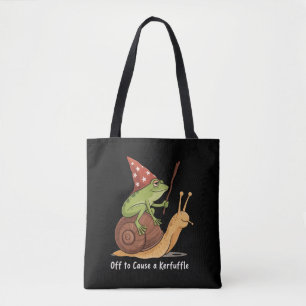 Whimsical Frog Wizard Off to Cause A Kerfuffle Tote Bag