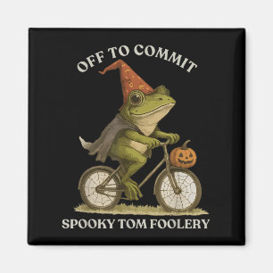 Whimsical Frog Wizard Off To Commit Tom Foolery Fr Magnet
