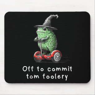 Whimsical Frog Wizard Off To Commit Tom Foolery Fr Mouse Pad