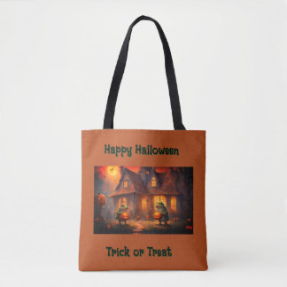 Whimsical frogs decorate for Halloween Tote Bag