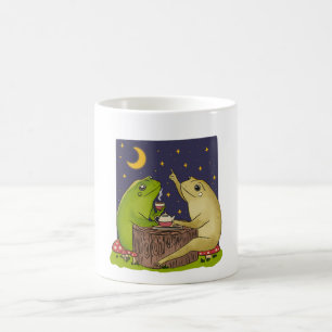 Whimsical Frogs Tea Party At Night Illustration Coffee Mug