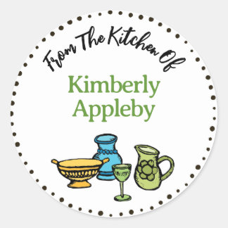 Whimsical "From The Kitchen Of" Sticker Template