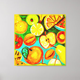 Whimsical Fruit Pattern. Buy Now Canvas Print