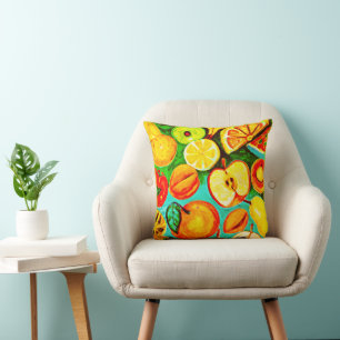Whimsical Fruit Pattern. Buy Now Cushion