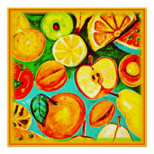 Whimsical Fruit Pattern. Buy Now Poster