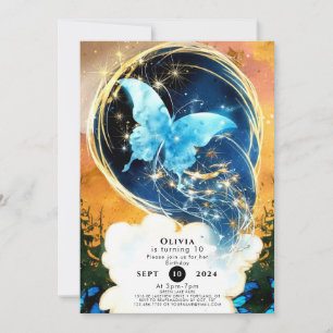 Whimsical Fun Butterfly Birthday Invitation