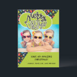 Whimsical Fun Custom Photo Children's Christmas Holiday Card<br><div class="desc">Cute,  colourful,  and fun personalised photo Christmas card with colourful gifts on a black and neon green background with whimsical text.  Customise your message. Great card for kids to send to friends and family.</div>