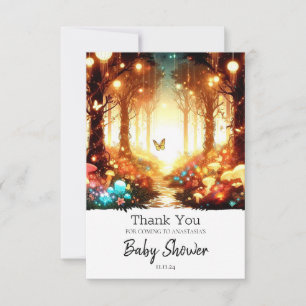 Whimsical Fun Enchanted Forest Baby Shower Thank You Card