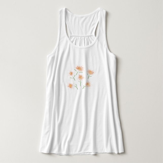 whimsical fun flowers this summer  singlet (Design Front)