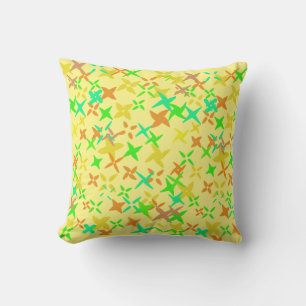 whimsical fun freeflow design in autumn colors  cushion