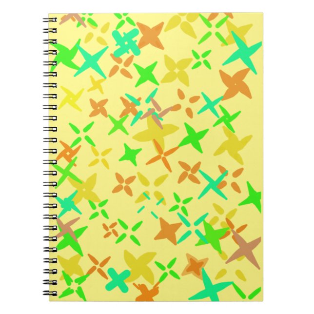 whimsical fun freeflow design in autumn colours  notebook (Front)