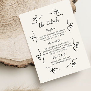 Whimsical Fun French Wedding Hand Drawn Details Enclosure Card