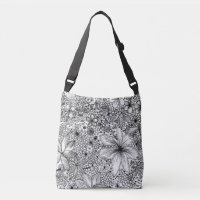 Whimsical Fun Funky Black and White Floral