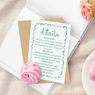 Whimsical Fun Hand Illustrated Olive Green Frame Enclosure Card
