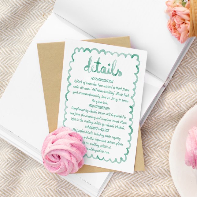 Whimsical Fun Hand Illustrated Olive Green Frame Enclosure Card (Creator Uploaded)