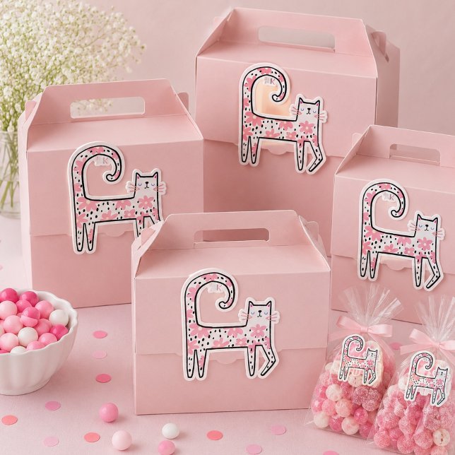 Whimsical Fun Pink Floral Cat Think Pink (Creator Uploaded)