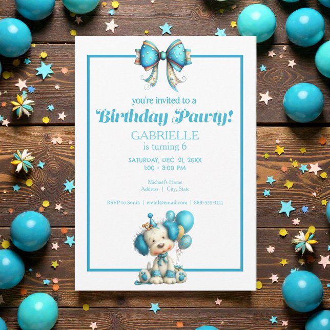 Whimsical Fun Teal Birthday  Invitation (Creator Uploaded)