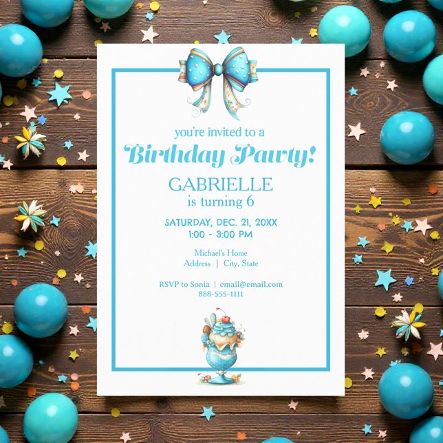 Whimsical Fun Teal Birthday  Invitation (Creator Uploaded)
