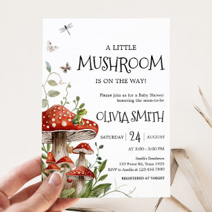 Whimsical Fungi Mushroom Fall Baby Shower Invitation