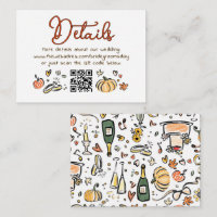 Whimsical Funky Hand Drawn Fall Wedding Details QR