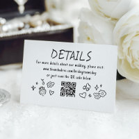 Whimsical Funky Hand Drawn Wedding Details QR