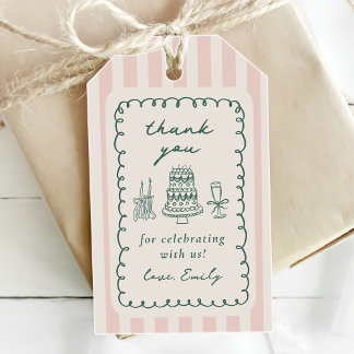 Whimsical Funky Quirky 30th Birthday Party Gift Tags