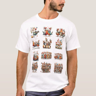 Whimsical Funny 12 Days of Christmas Men's T-Shirt