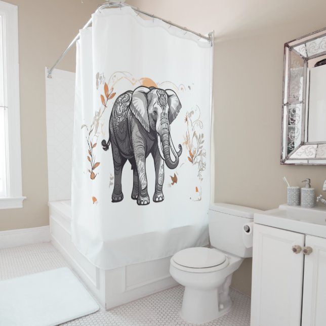 Whimsical Funny Animal Shower Curtains (In Situ)
