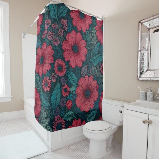 Whimsical Funny Animal Shower Curtains (In Situ)