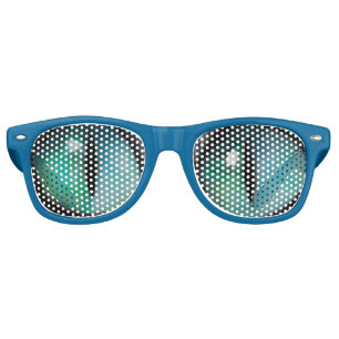 Whimsical Funny Cute Blue Cat Eyes Retro Sunglasses