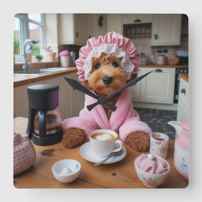 Whimsical Funny Dog Wall Clock (Front)